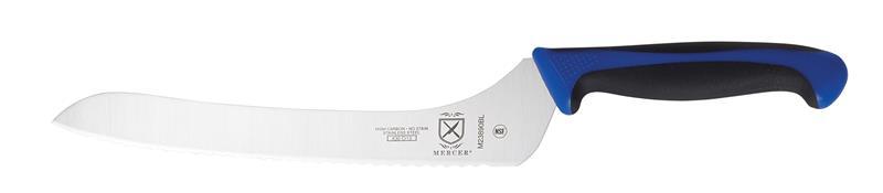 BREAD KNIFE OFFSET WAVY EDGE 9" BLUE-