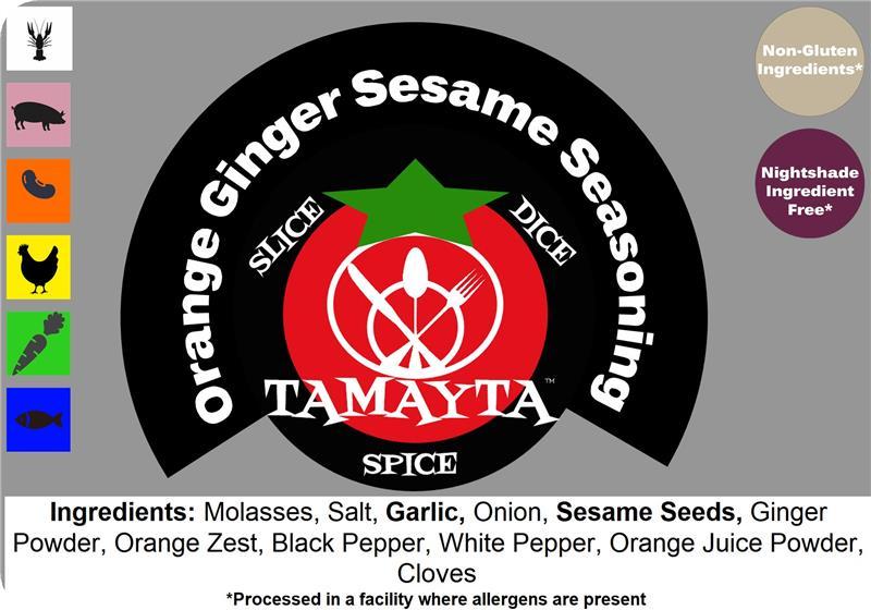 ORANGE GINGER SESAME SEASONING 1/2 CUP (NET WT 2.75 OZ)-