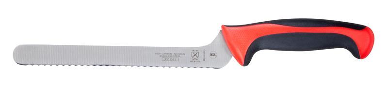BREAD KNIFE 8" OFFSET MERCER MILLENNIA RED