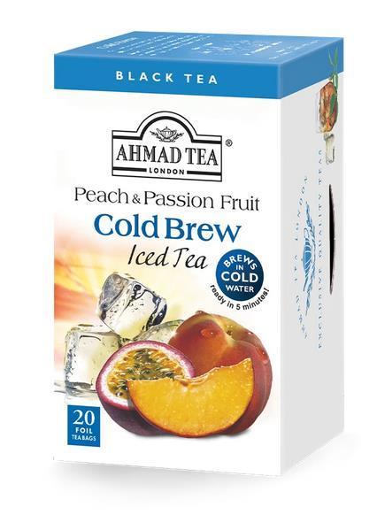PEACH & PASSION FRUIT COLD BREW TEA 20 BAGS AHMAD TEA