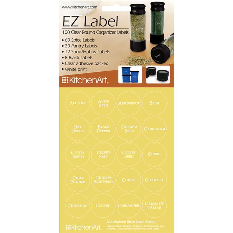 EZ LABEL SPICE LABELS CLEAR WITH WHITE PRINT 100