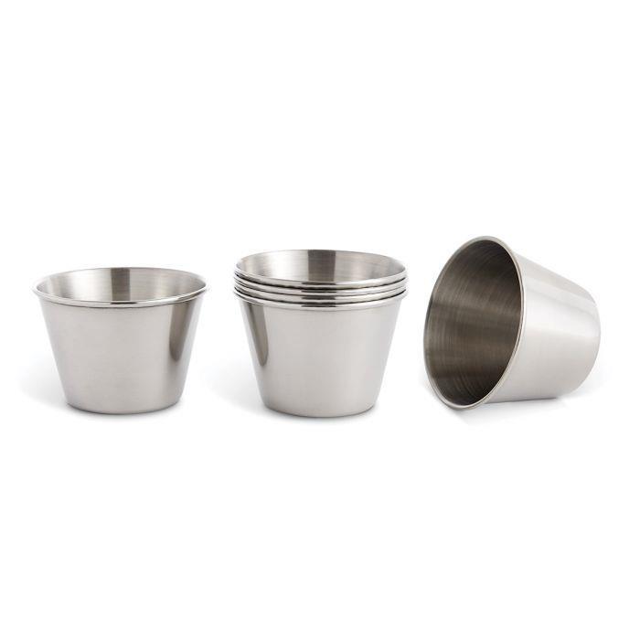 SEAFOOD CUPS 2.5 OZ STAINLESS STEEL SET OF 6
