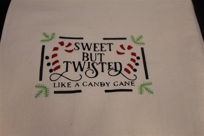 SWEET BUT TWISTED LIKE A CANDY CANE TEA TOWEL